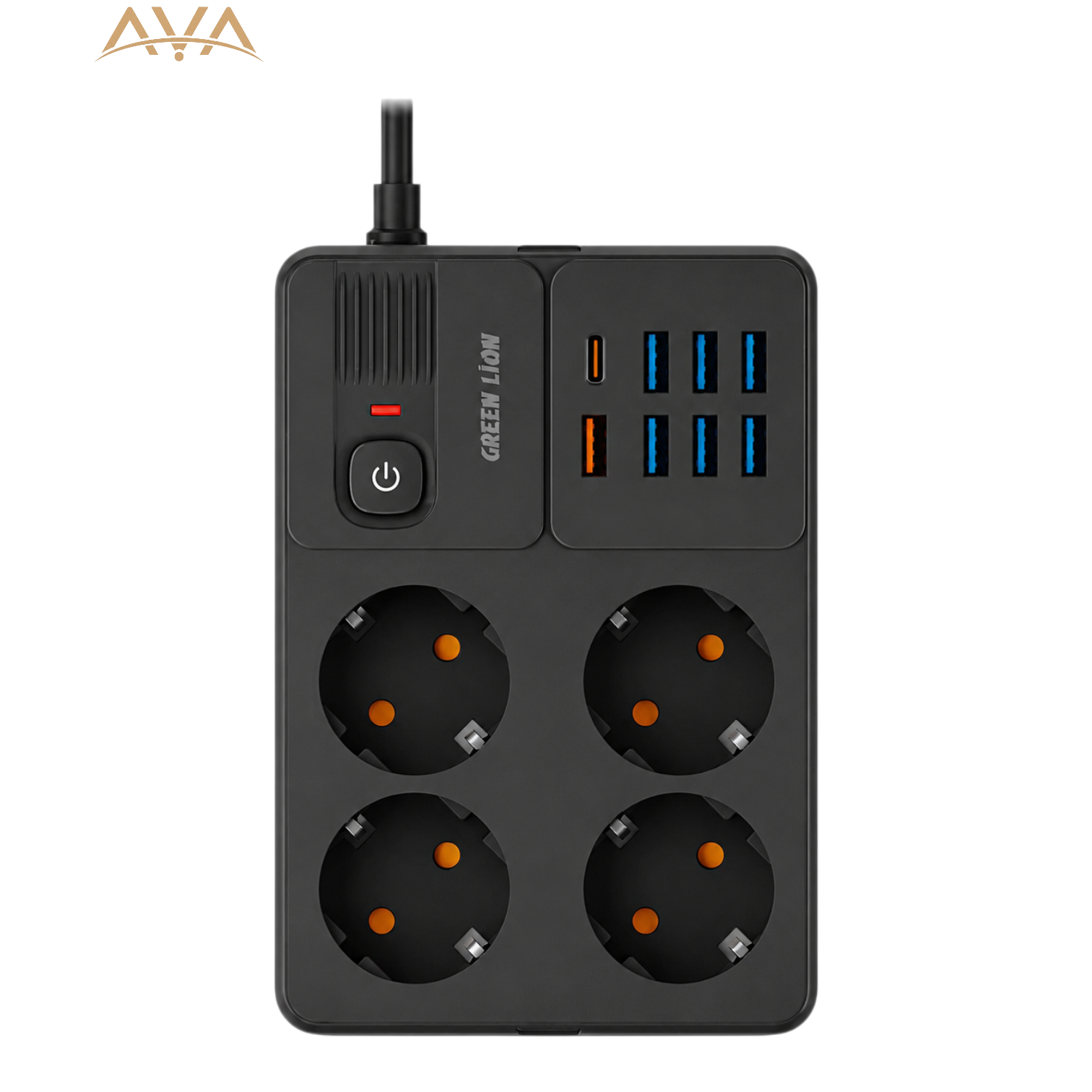 چندراهی برق Green Lion EU Power Socket 7 USB-A Port & 1 PD Port