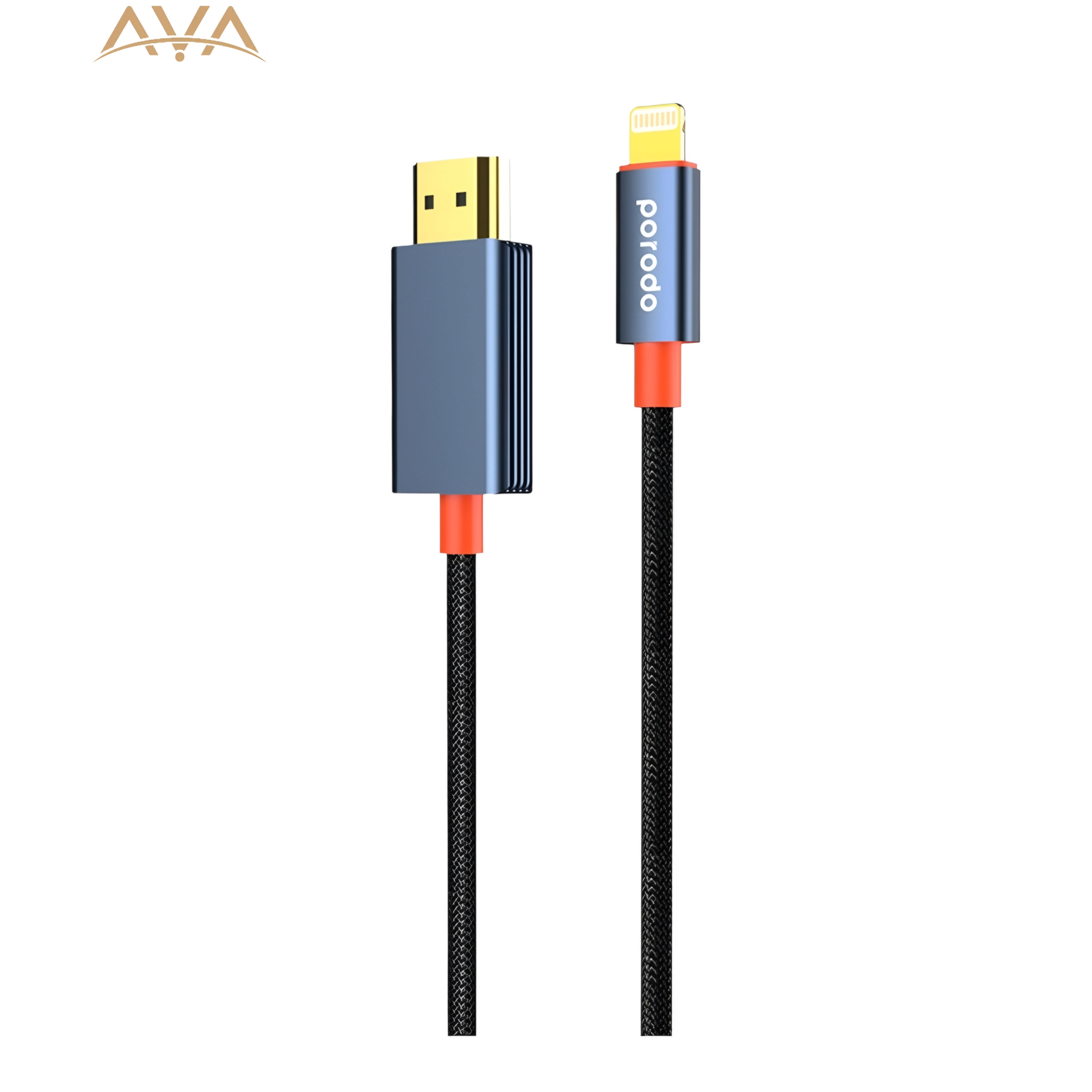 Porodo Woven Braided Lightning to HDMI Cable 2M